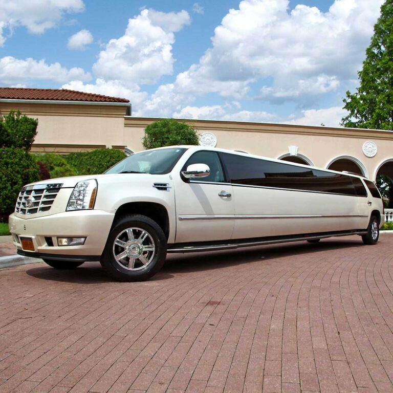 white cadillac limousine