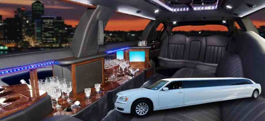 The white limousine with its luxurious interior