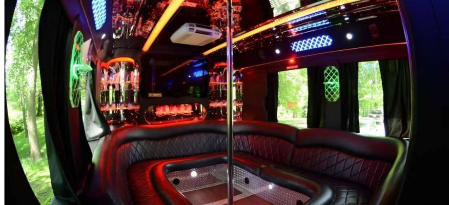 party bus rental with pole